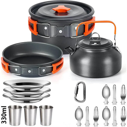 Compact Travel Cookware Set - Durable Easy Clean Camping Kit