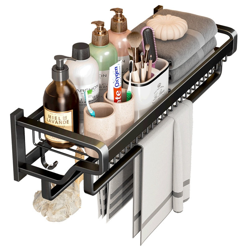 Premium Wall Mount Towel Rack Bathroom Storage