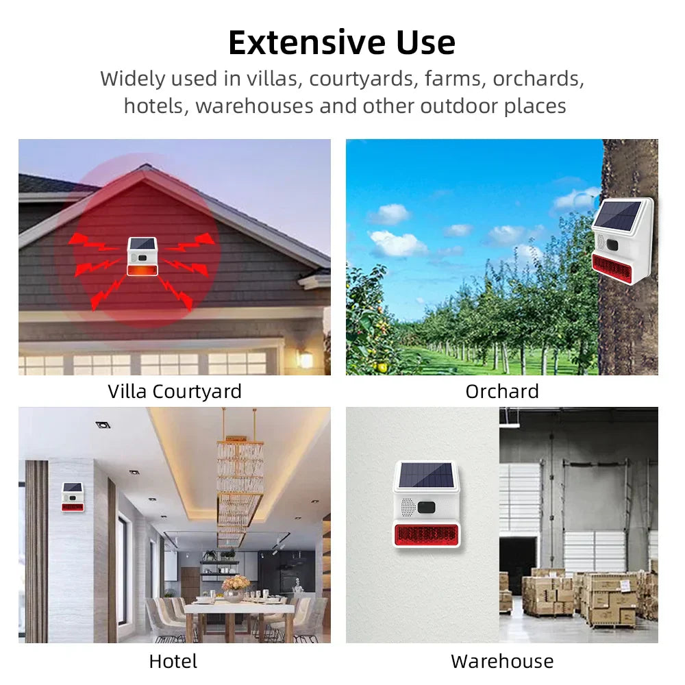 Outdoor Motion Sensor Alarm Siren System