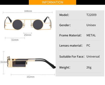 Luxury Round Metal Frame Sunglasses