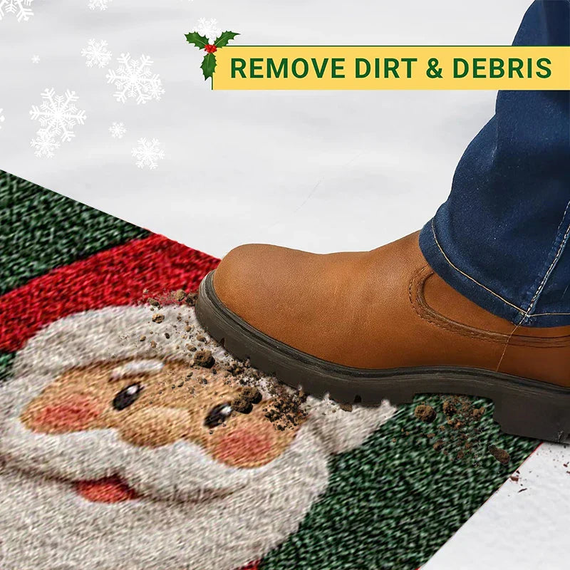 Festive Christmas Welcome Mat Santa Gingerbread Theme