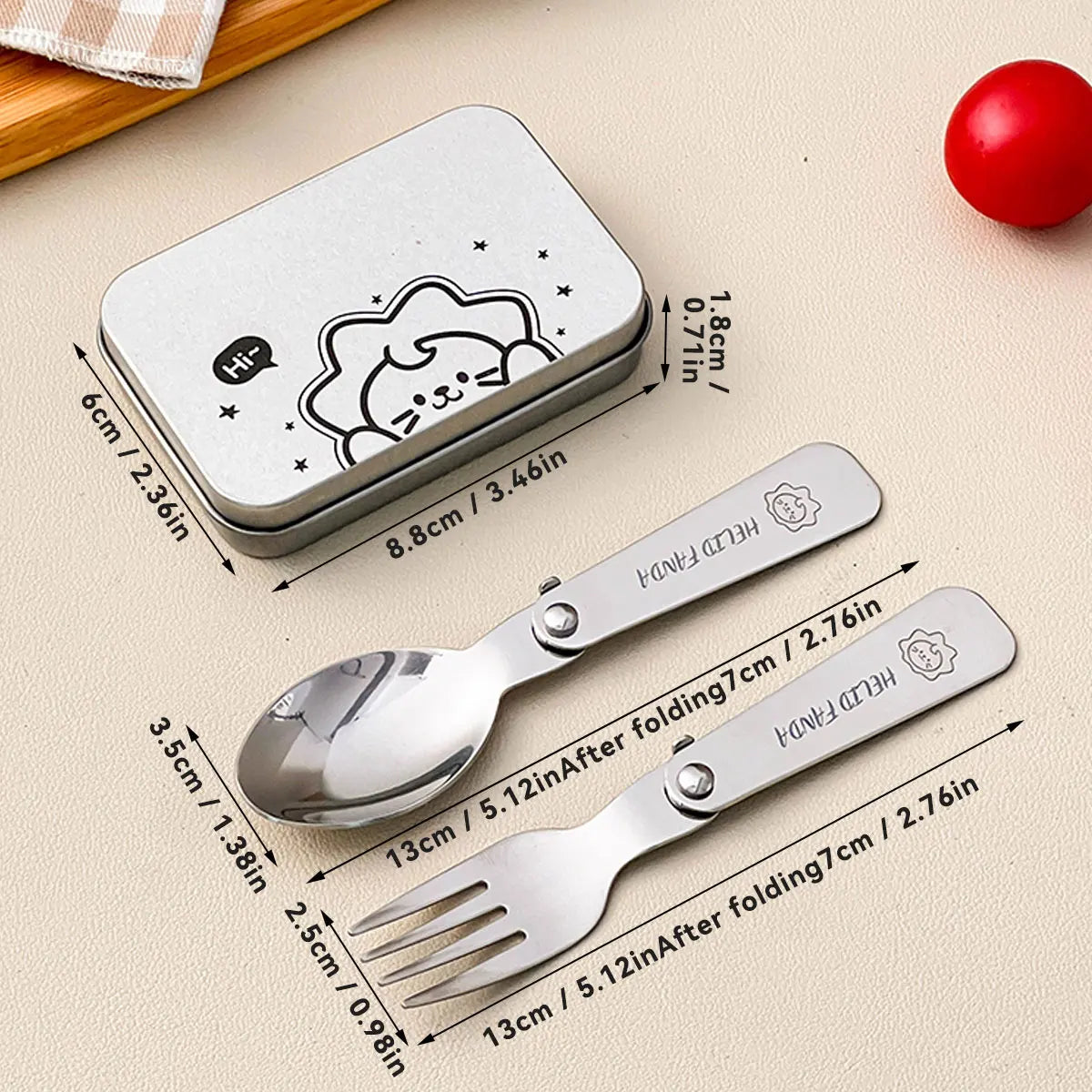 Compact Camping 3pc Stainless Steel Cutlery Set - Luxicro