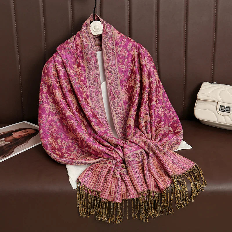 Soft Cashmere Women's Scarf with Warm Luxury Print