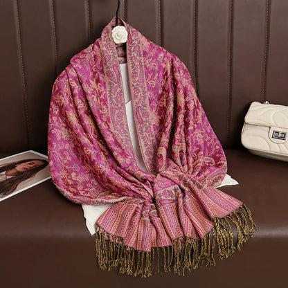 Soft Cashmere Women's Scarf with Warm Luxury Print