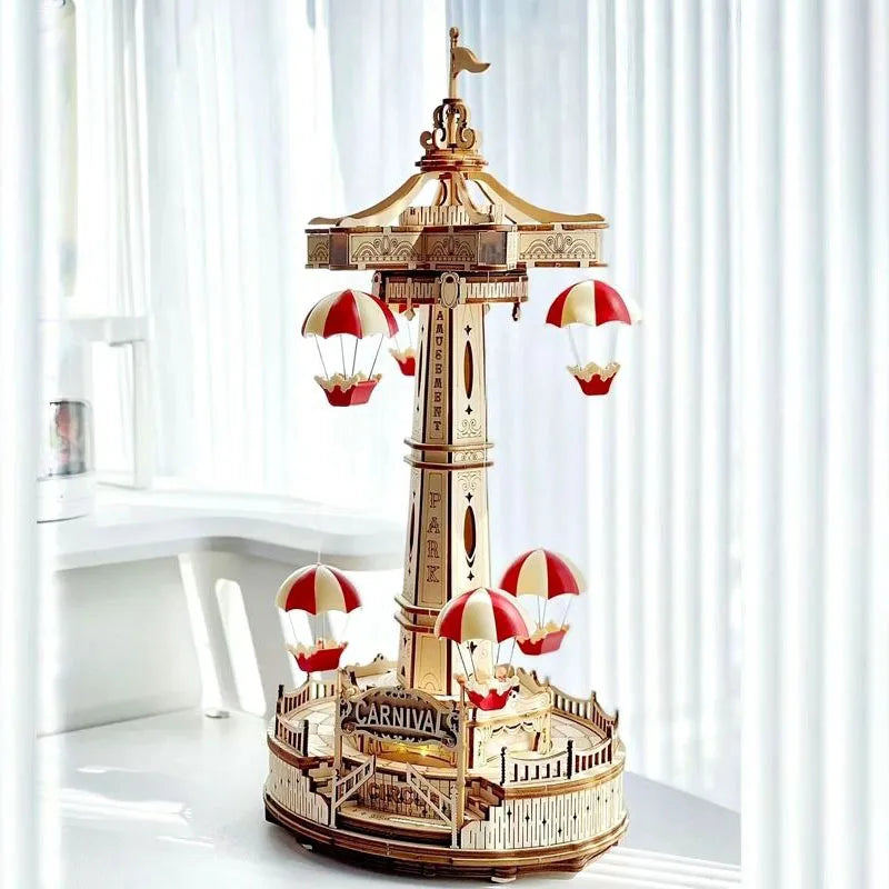 Colorful Wooden Amusement Park Jigsaw Puzzle Set - Luxicro