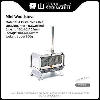 Compact Outdoor Stainless Steel Camping Wood Stove
