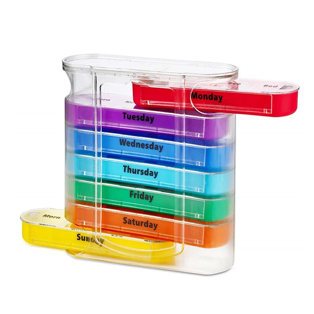 Daily Medication Planner with 28 Storage Compartments - Luxicro