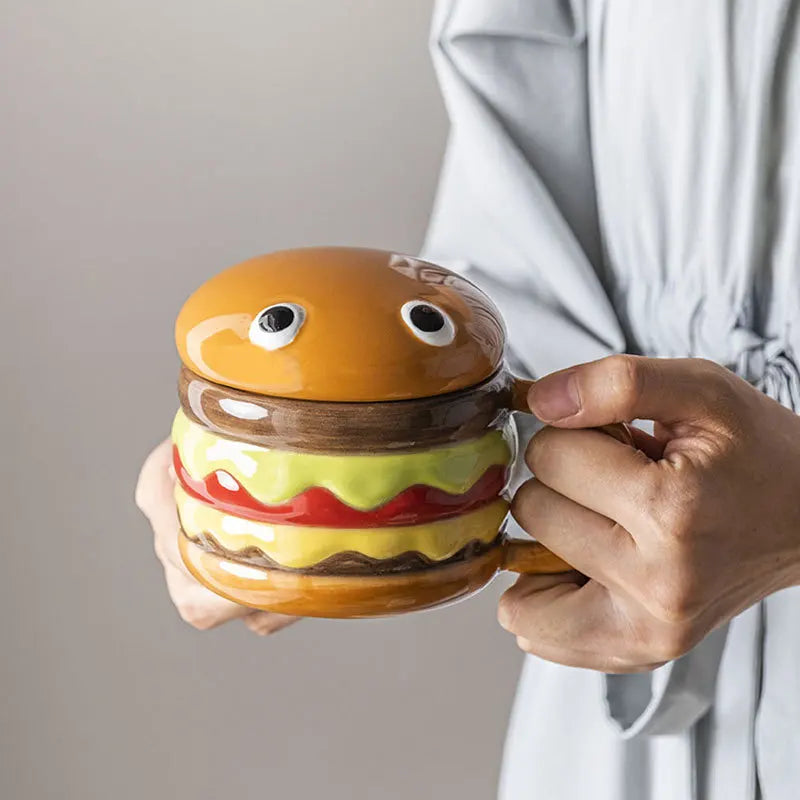 Fun Ceramic Burger Shaped Coffee Mug
