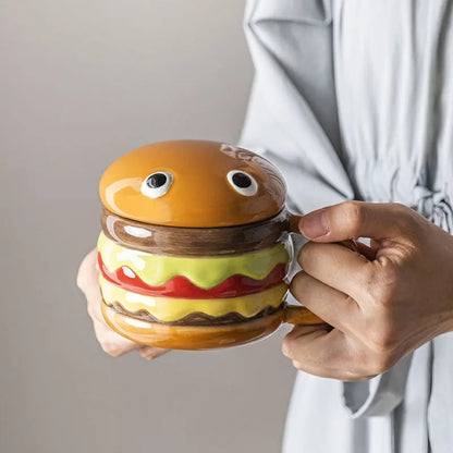 Fun Ceramic Burger Shaped Coffee Mug