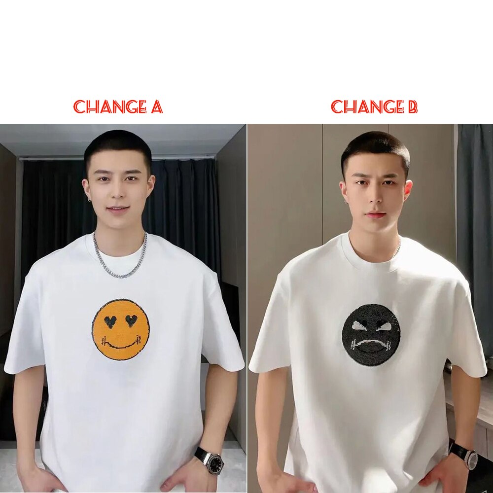 Bright Happy Face Glitter Tee Shirt