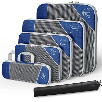 Compact Travel Packing Cube Set 6 Piece Waterproof Bags