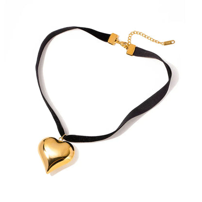 Bold Heart Link Chain Necklace - Luxicro