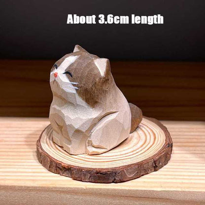 Cute Wooden Animal Figurine Decorations