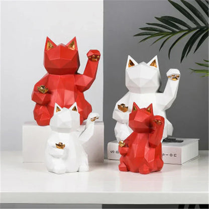 Cute Abstract Kitty Statue Decoration