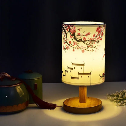 Classic Asian Style Table Light with Dimmer