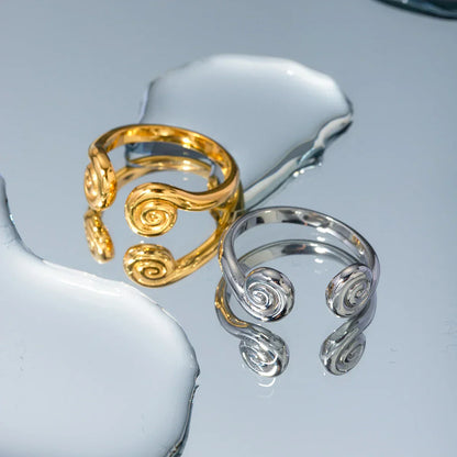 Adjustable Silver Spiral Style Ring