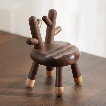 Natural Wood Rabbit Phone Holder