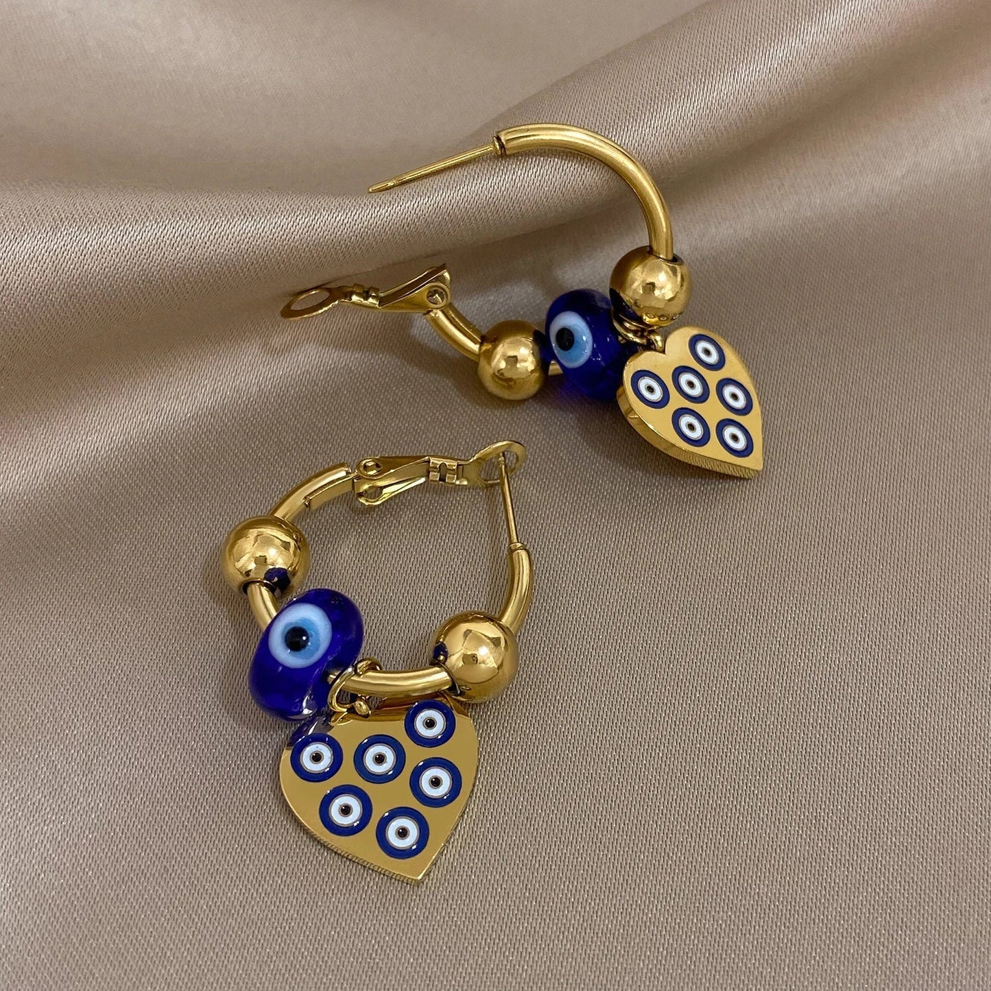 Sparkling Sterling Heart Hoop Earrings
