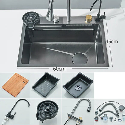 Stylish Stainless Steel Kitchen Faucet Water Filter System
