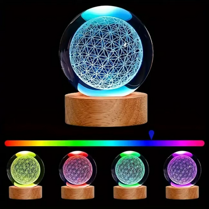 Vibrant Glass Ball Table Lamp with LED Glow