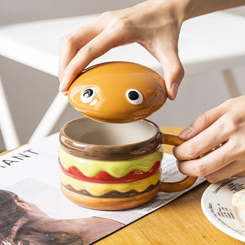 Fun Ceramic Burger Shaped Coffee Mug