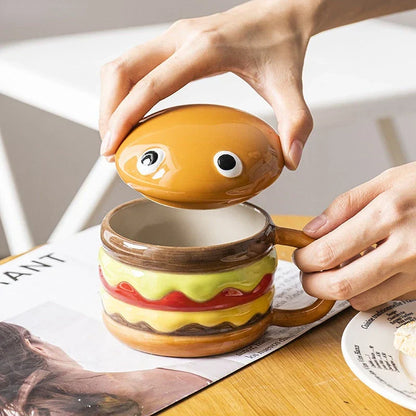 Fun Ceramic Burger Shaped Coffee Mug