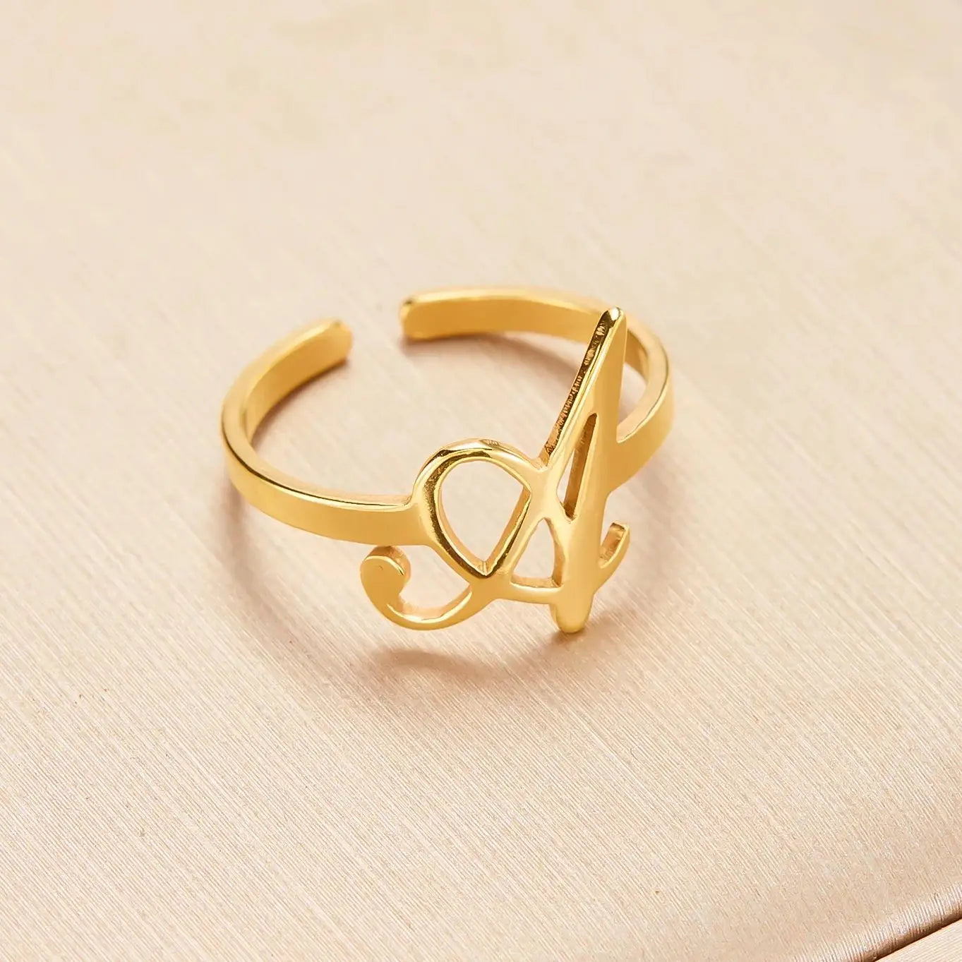 Custom Engraved Initial Silver Ring