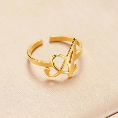 Custom Engraved Initial Silver Ring