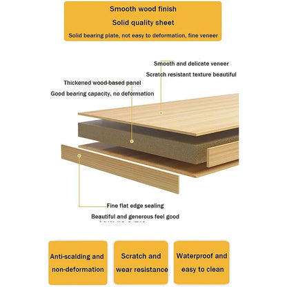 Natural Wood 2 Shelf Nightstand Table