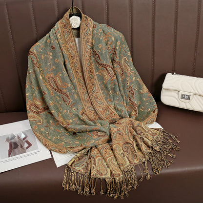 Soft Cashmere Women's Scarf with Warm Luxury Print