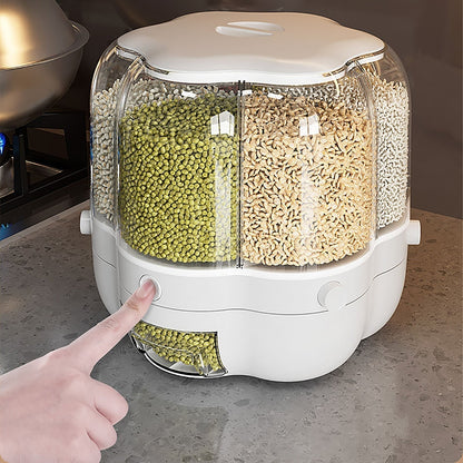Simple 6-Section Spinning Food Storage Bin