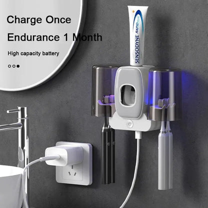 Compact UV Toothbrush Holder and Sanitizer