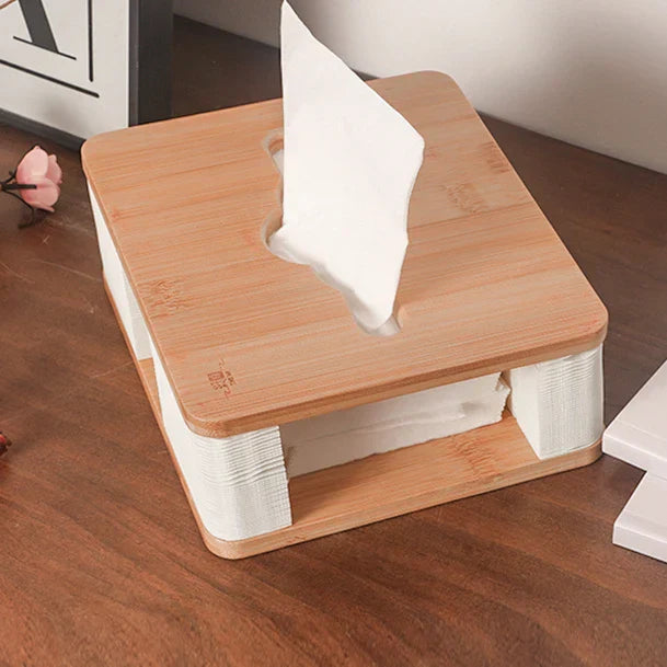 Small Wooden Table Tissue Box - Luxicro