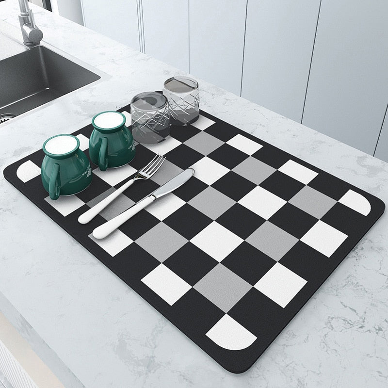 Grip Kitchen Rug for Drying Dishes Securely
