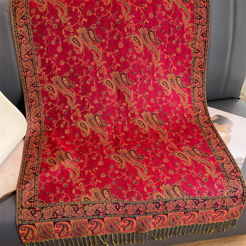 Soft Cashmere Women's Scarf with Warm Luxury Print