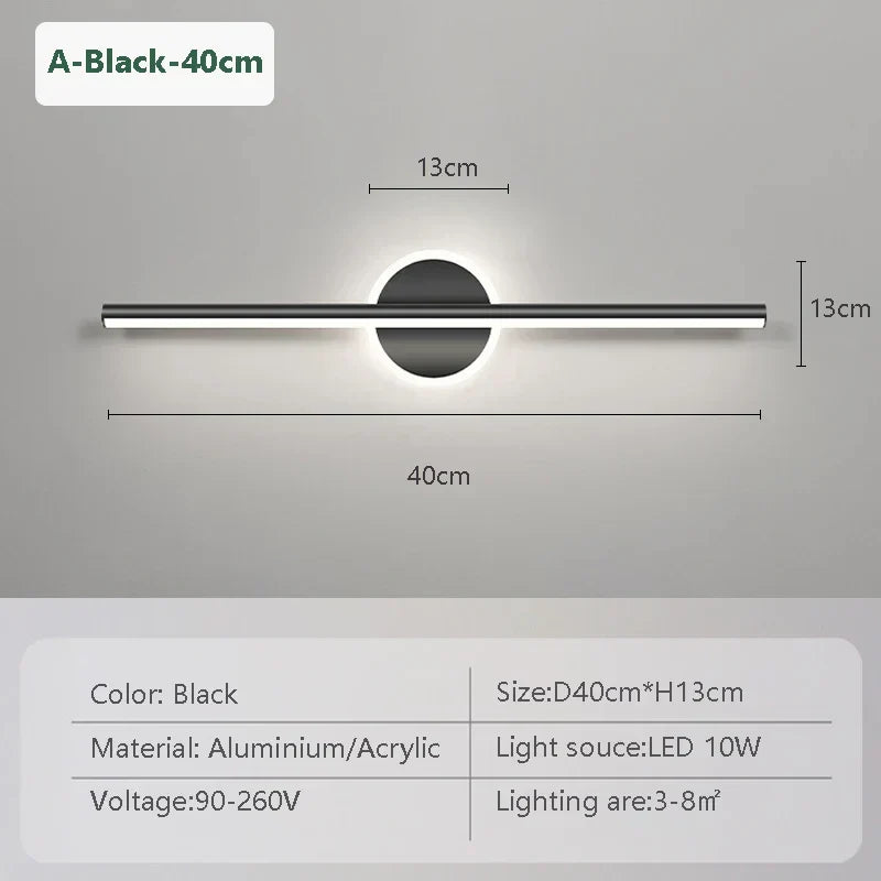 Modern Black Gold Adjustable LED Wall Light