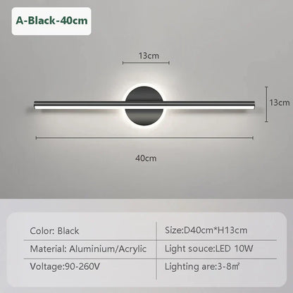 Modern Black Gold Adjustable LED Wall Light