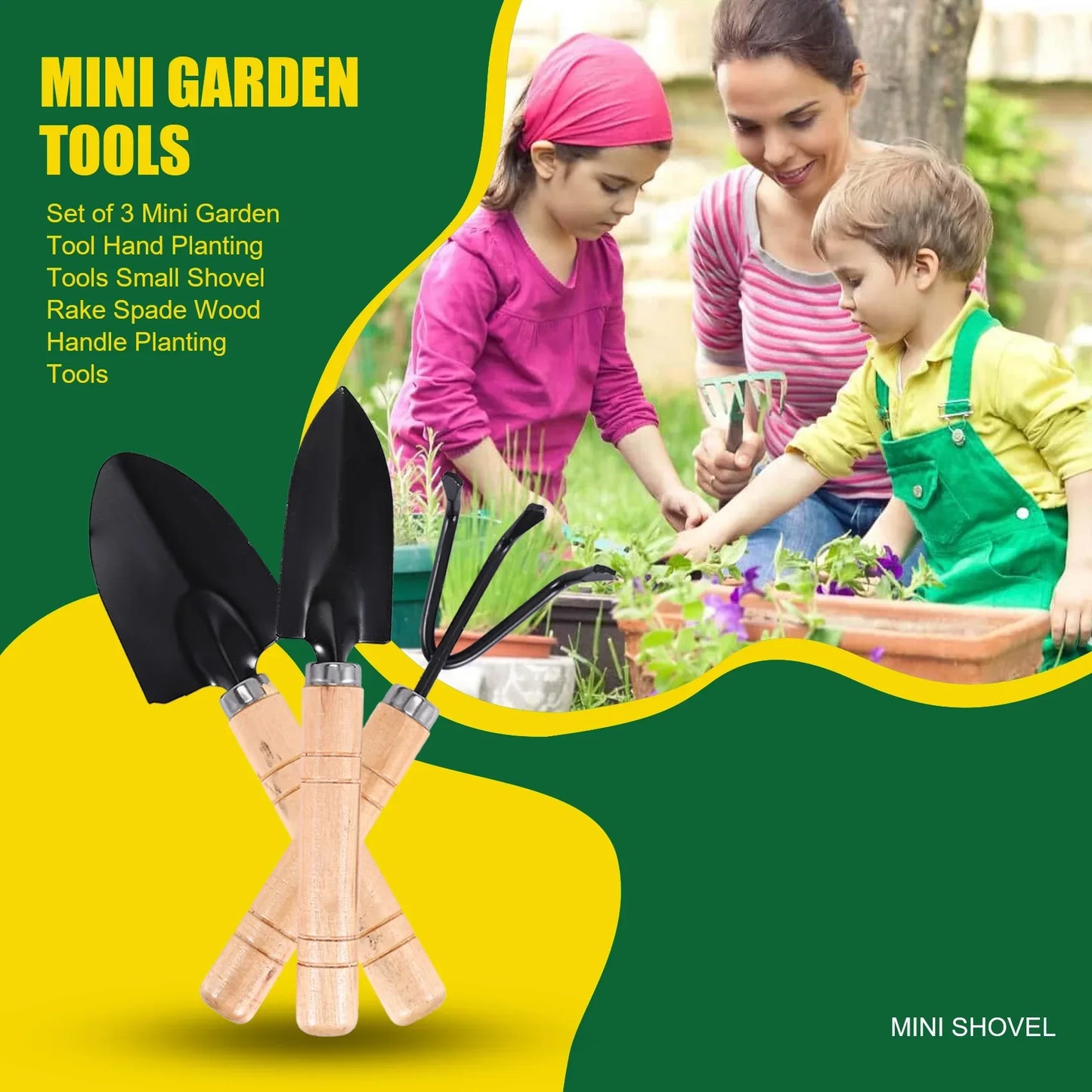 Compact 3-Piece Garden Tool Set for Indoor Plants