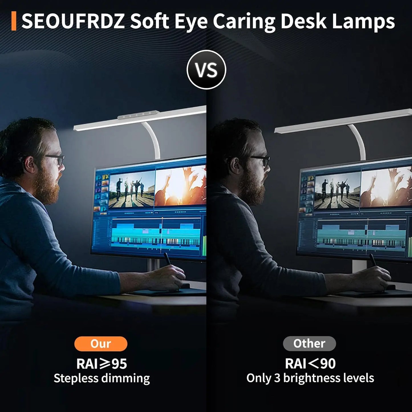 Bright LED Desk Light with Clamp and Adjustable Arm