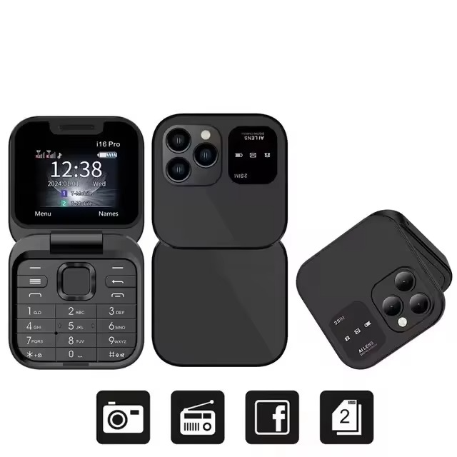 Big Display Dual SIM Flip Phone with Long Battery Life - Luxicro
