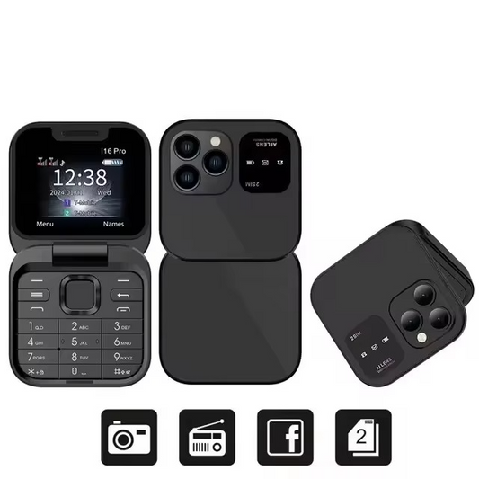 Big Display Dual SIM Flip Phone with Long Battery Life - Luxicro