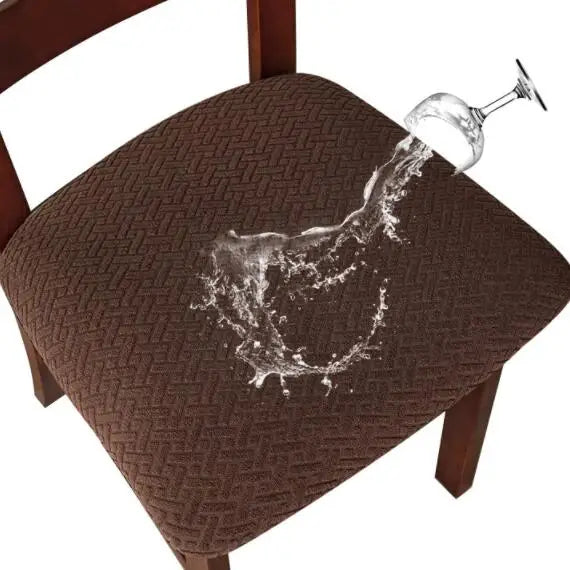 Waterproof Dining Chair Covers Elastic Fit Checked Pattern