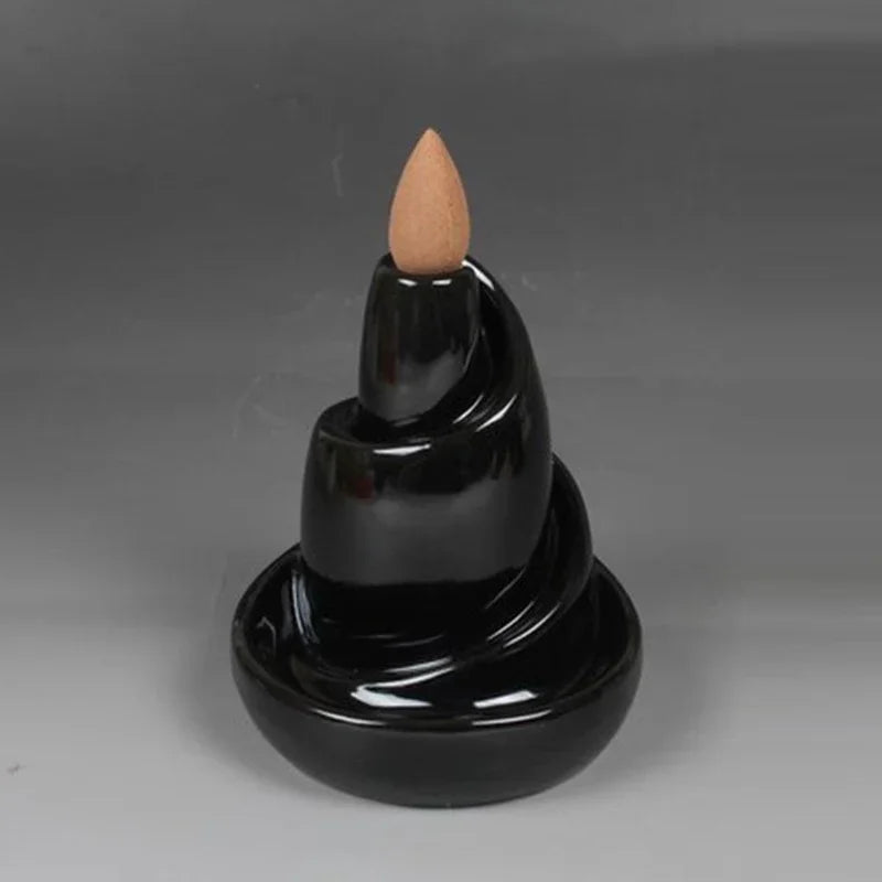 Modern Black Ceramic Incense Holder