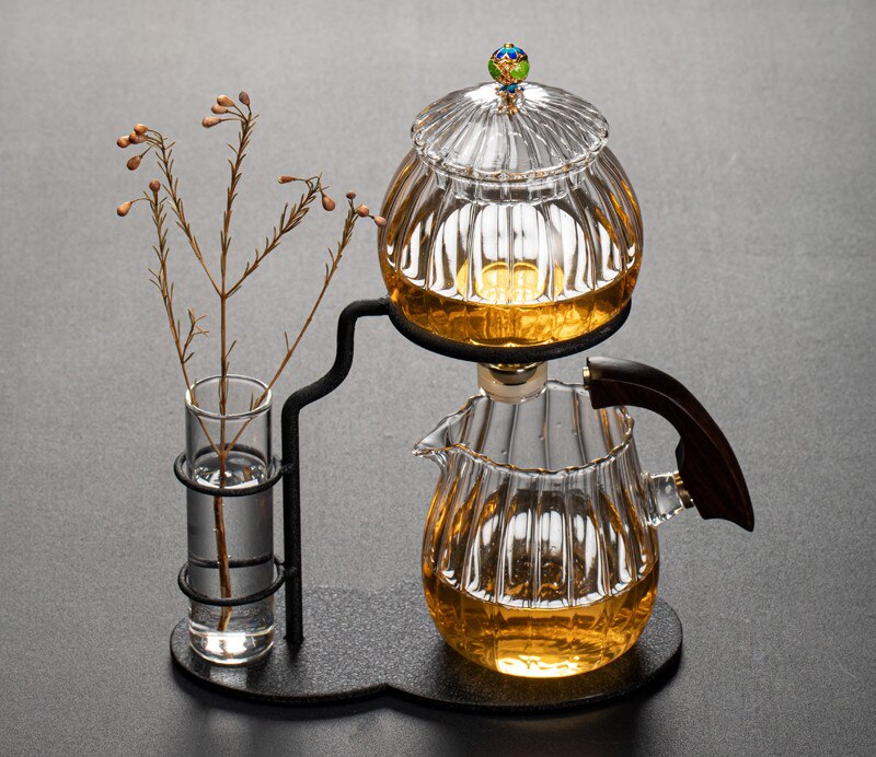 Elegant Leaf Design Automatic Tea Infuser Set