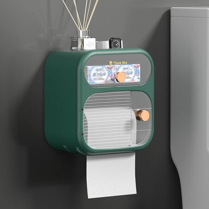 Compact Toilet Paper Roll Holder Storage Container