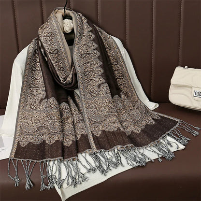 Soft Cashmere Women's Scarf with Warm Luxury Print