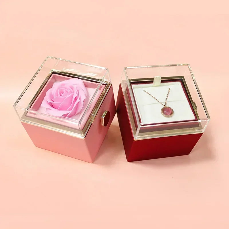 Beautiful Rose Rotating Jewelry Storage Box