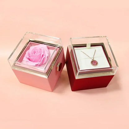 Beautiful Rose Rotating Jewelry Storage Box