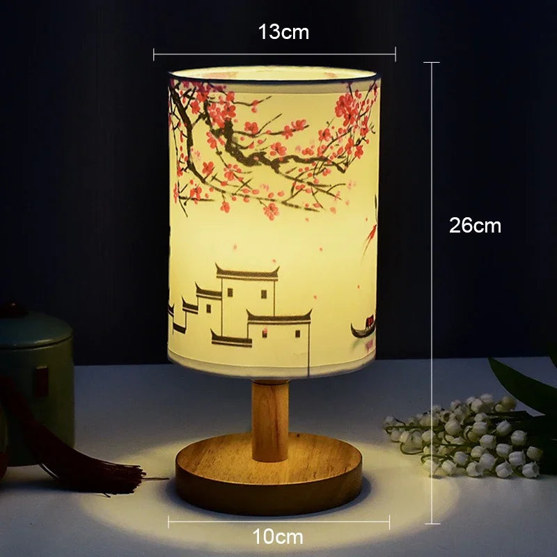 Classic Asian Style Table Light with Dimmer