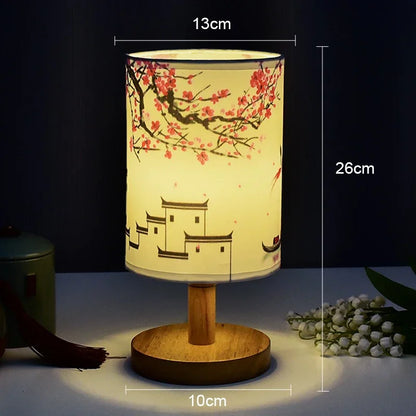 Classic Asian Style Table Light with Dimmer